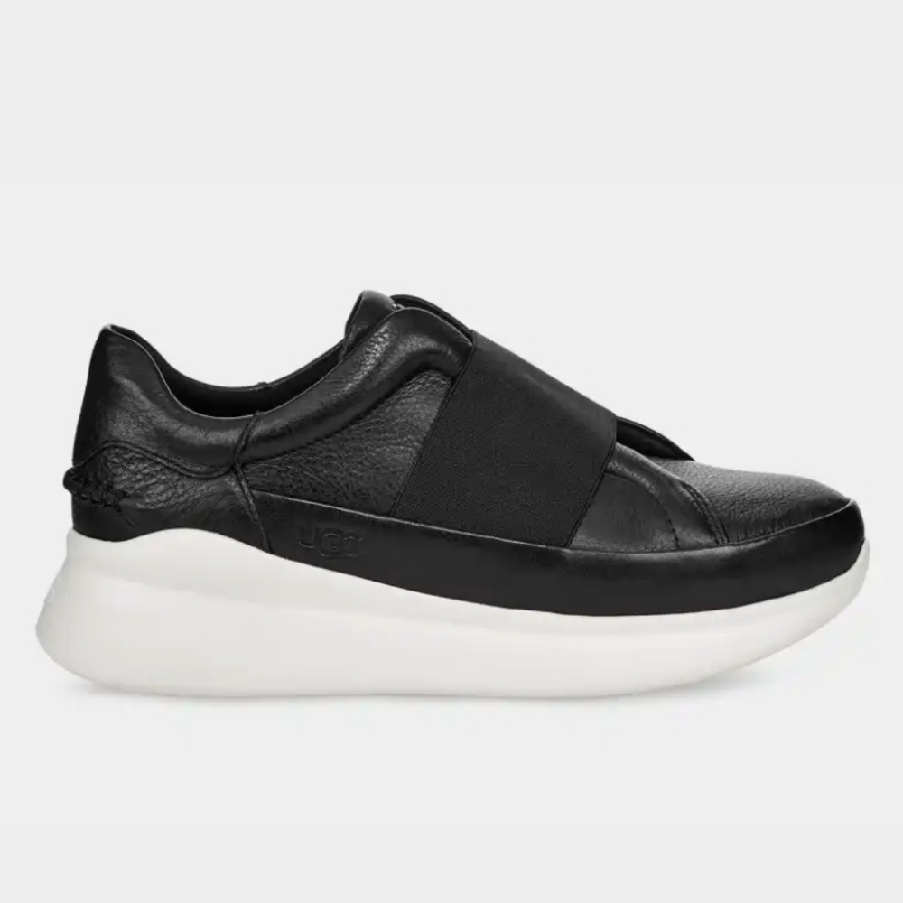UGG Libu Sneakers Black Size 10 Leather GUC